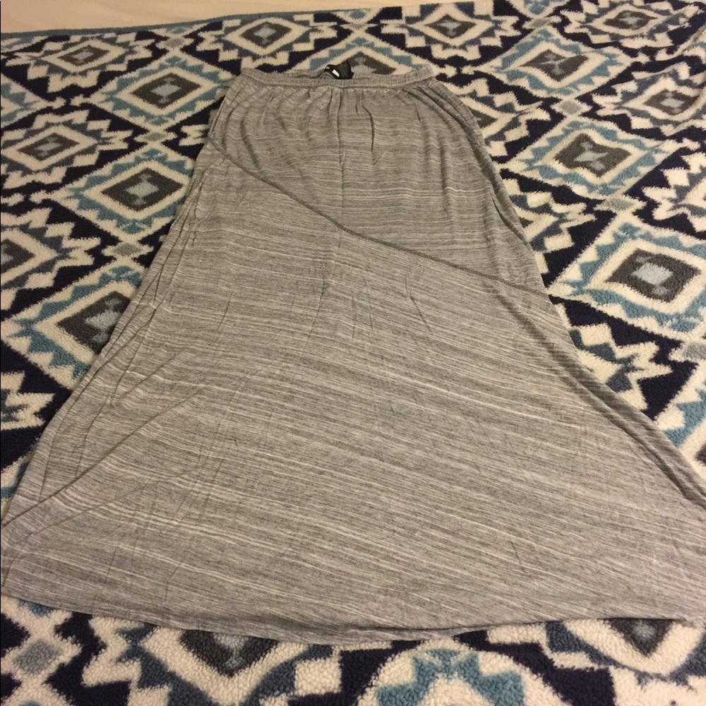 Gray and white maxi skirt